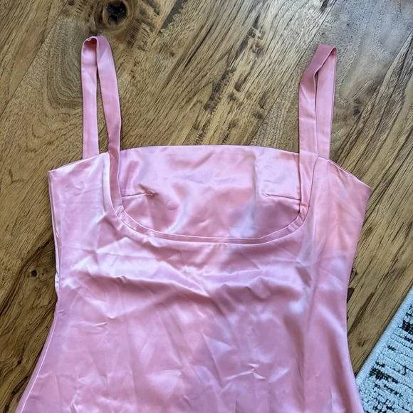 Baby Pink Satin Mini Dress Bootique - Picture 4 of 8